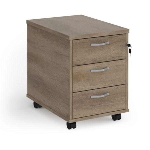 3 drawer pedestal nebraska oak