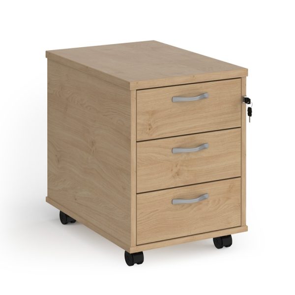 3 drawer desk pedestal in kendal oak