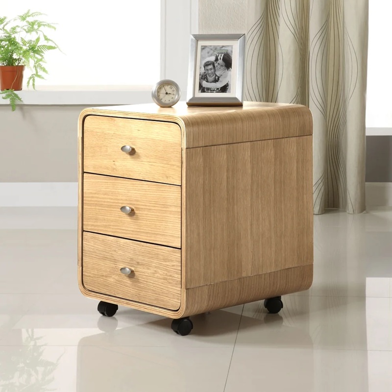 3 drawer pedestal oak