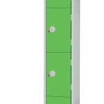 4 door locker with green doors