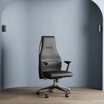 executive office chair in black and mink leather