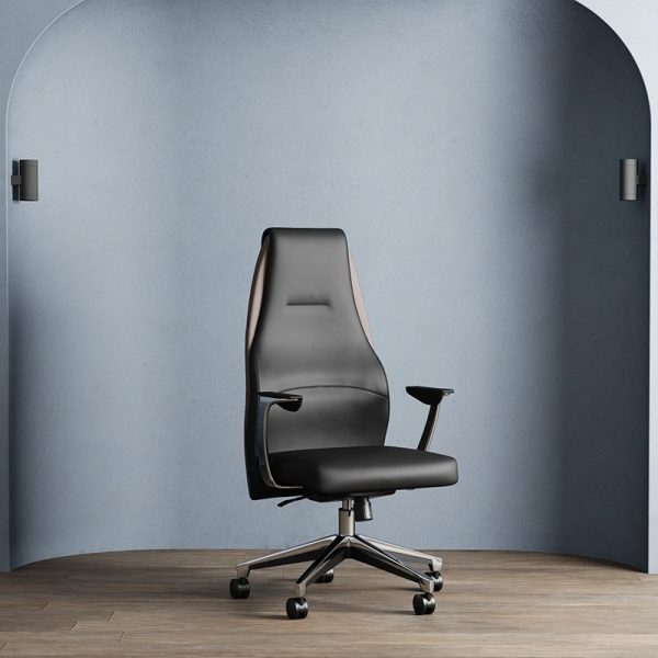 executive office chair in black and mink leather