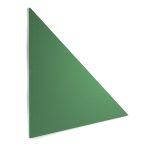 triangular acoustic wall tile in green fabric