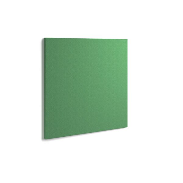 square acoustic wall tiles in green fabric