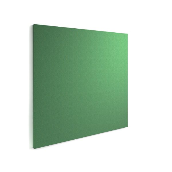 square acoustic wall tile in green fabric