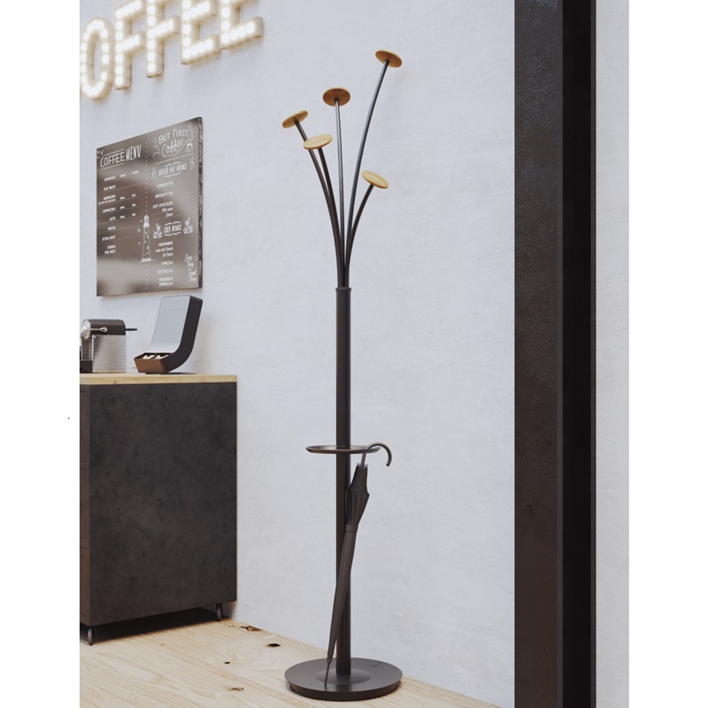 Black wooden coat stand sales
