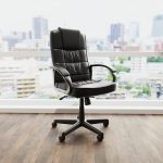 black leather office chair