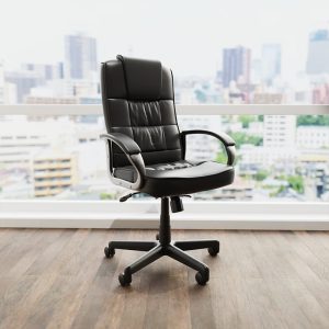 black leather office chair