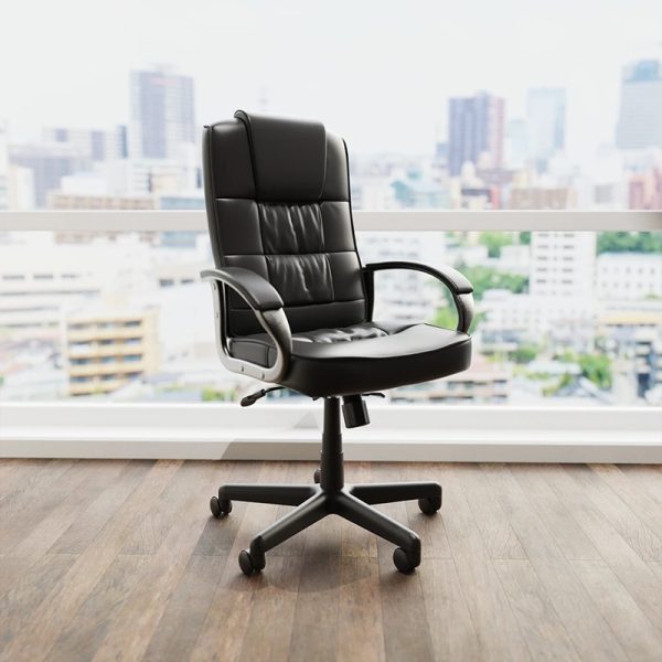 black leather office chair