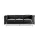 black leather reception sofa