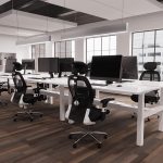 black mesh back office chair in office