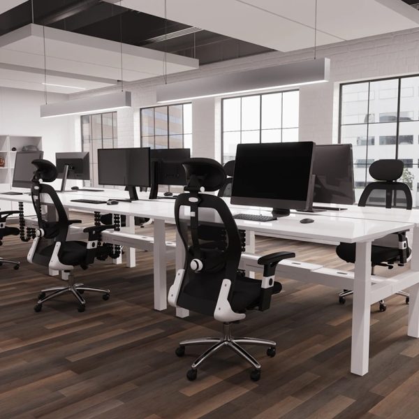 black mesh back office chair in office