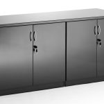 boardroom cupboard in black high gloss finish