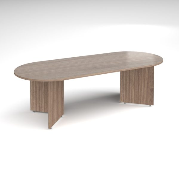 radial end boardroom table in barcelona walnut