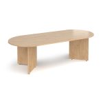 radial end boardroom table in kendal oak