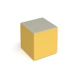 break our cube seat in yellow and grey fabric