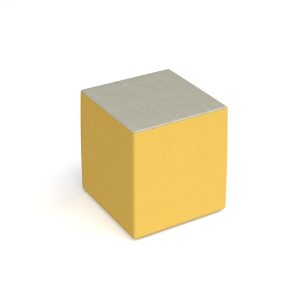 break our cube seat in yellow and grey fabric