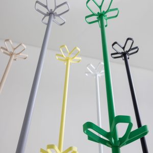 coat stand showing the colours the range is available in