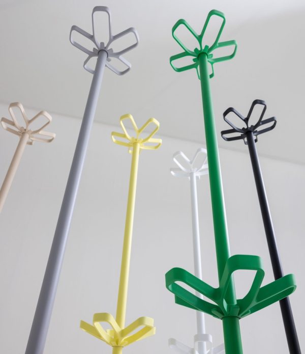 coat stand showing the colours the range is available in