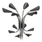 coat stand chrome and black hooks