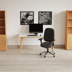 combination cupboard beech in office with office desk and office chair