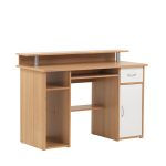 computer desk beech and white doors