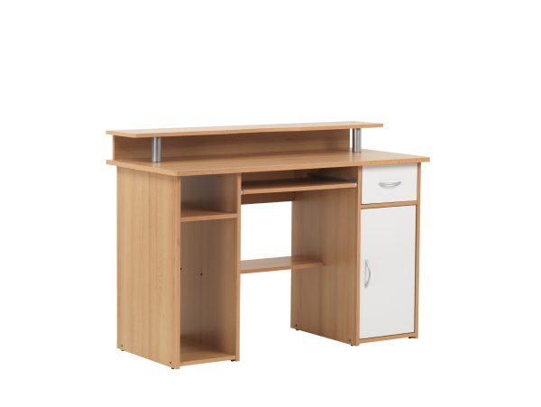 computer desk beech and white doors