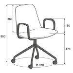contemporary home office chair dimensions