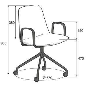 contemporary home office chair dimensions
