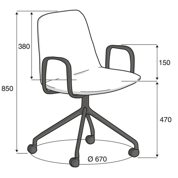 contemporary home office chair dimensions