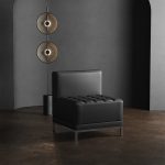 contemporary reception seat in black leather