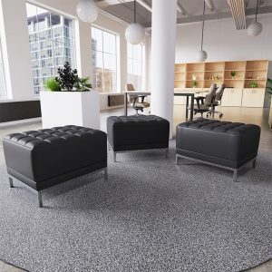 modular cube chair for receptions in black leather in reception