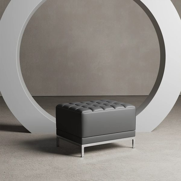 contemporary modular cube chair in black leather