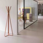 designer coat stand in brown in office