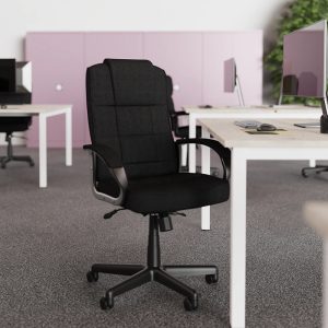 black fabric office chair