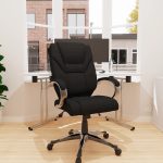 executive office chair in black fabric in office