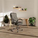 executive office chair black leather in home office