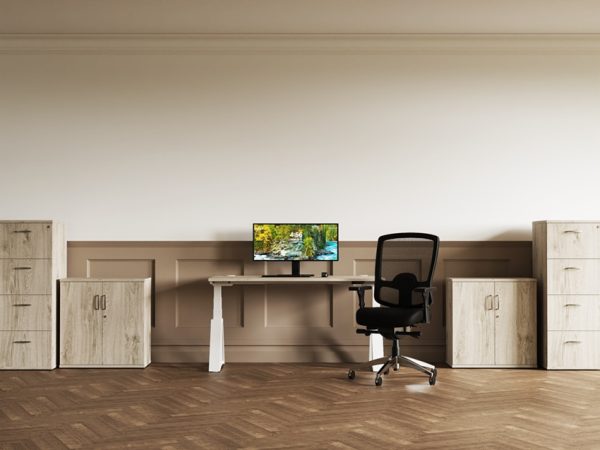 filing cabinet 4 drawer grey oak with office desks and office storage cupboards