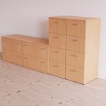 filing cabinets in beech finish with side filers