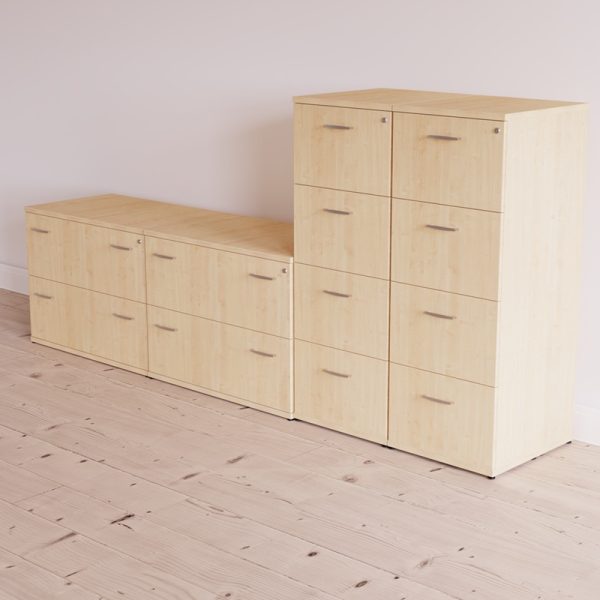 4 drawer filing cabinet maple with side filers