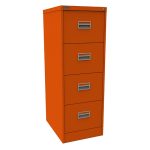 filing cabinet orange with 4 drawers
