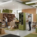floor standing pigeon hole unit in post room