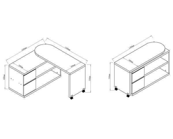 fold away desk dimensions