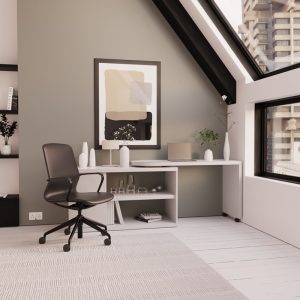 foldaway desk white in home office