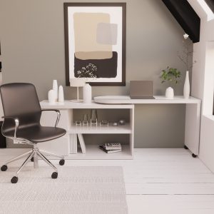 foldaway desk white in home office