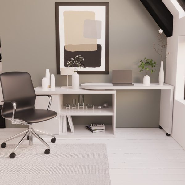 foldaway desk white in home office
