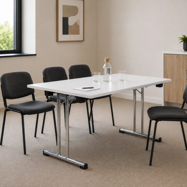 folding executive meeting table white in meeting room