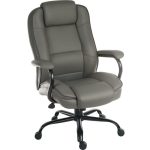 heavy duty office chair in grey leather