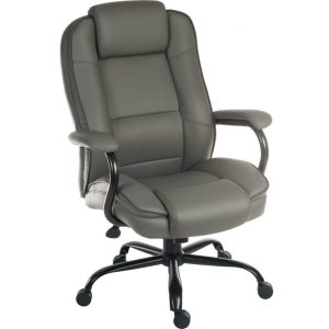 heavy duty office chair in grey leather