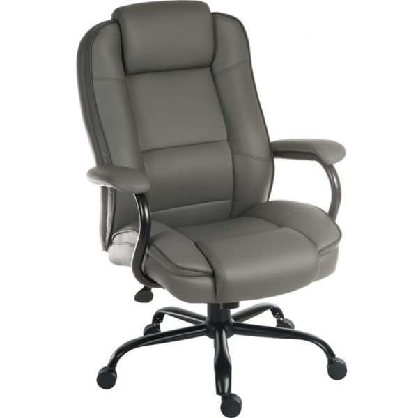 heavy duty office chair in grey leather